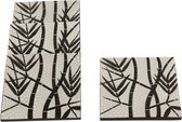 Onderzetters - Bamboe - Terracotta - Wit - Vierkant - 10x10x0.5 cm - Indonesie - Sarana - Fairtrade