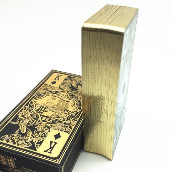Afbeelding van het spel LTANG Speelkaarten Waterdicht - Transparant/Goud - Poker Kaarten - Scheurt niet - Kreukvrij - Waterdichte Speelkaarten