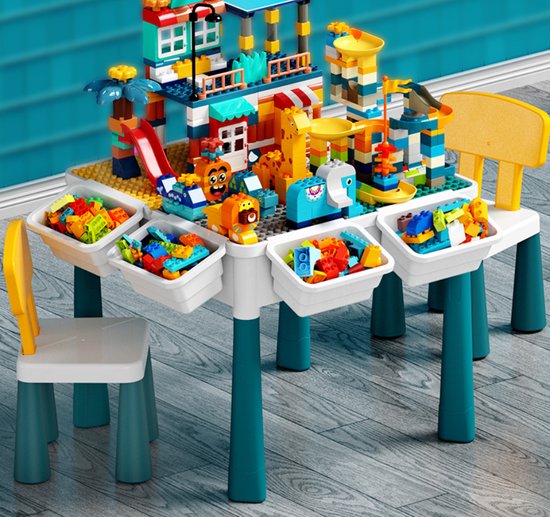 Bouwtafelset + Knikkerbaan 85 delig – Morandi Groen