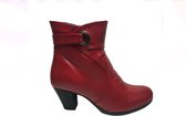 Manlisa mt 37 lederen plooi haklaarzen 6 cm rood W132-105