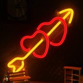 Neon verlichting - Double Heart - Rode sfeerlicht - Wandlamp
