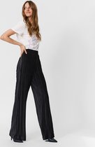 Vero Moda VMKAMMIE MR WIDE VELVET PANT BLACK Dames Broek - Maat XL X L32