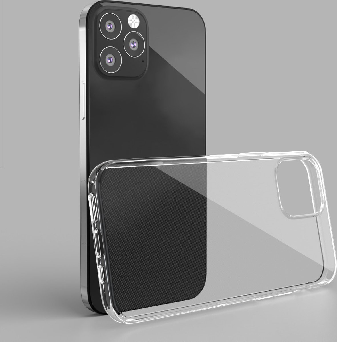 iSolay | Ultradun iPhone 12 Transparant Hoesje - 12 Pro Transparant Hoesje | Liquid Crystal iPhone 12 / 12 Pro 6.1 inch Hoesje | Shock Proof Case | Siliconen Hoesje | Wasbaar Hoesje | iPhone Case | Transparant Hoesje