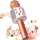 Karaoke microfoon Bluetooth met 5W luidspreker, draadloze microfoon met dubbele functie voor kinderen en volwassenen, compatibel met Android/IOS/PC laptop