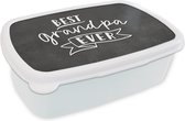 Broodtrommel Wit - Lunchbox - Brooddoos - Opa - Quotes - Best grandpa ever - Spreuken - 18x12x6 cm - Volwassenen