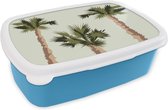 Lunch box Blauw - Lunch box - Boîte à pain - Palmier - Summer - Tropical - 18x12x6 cm - Enfants - Garçon