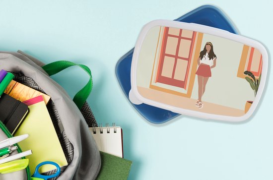 Lunchbox Blauw - Lunchbox - Breadbox - Femme - Vêtements - Été - Pastel - 18x12x6 cm - Enfants - Garçon
