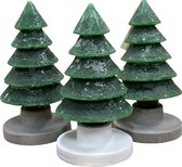 Kaars - dennenboom - Set van 3 stuks - Kleur Groen - Mooi geschenk cadeau - Decoratieve accessoires