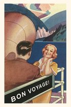 Pocket Sized - Found Image Press Journals- Vintage Journal Couple on Cruise Deck Travel Poster