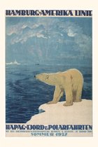 Pocket Sized - Found Image Press Journals- Vintage Journal Polar Bear, Fjord Cruise Travel Poster