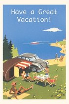 Pocket Sized - Found Image Press Journals- Vintage Journal Family Camping By The Ocean Postcard