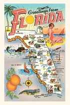 Pocket Sized - Found Image Press Journals- Vintage Journal Greetings from Florida Map