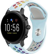 Siliconen Smartwatch bandje - Geschikt voor  Fossil Gen 5 sport band - lichtblauw kleurrijk - Strap-it Horlogeband / Polsband / Armband