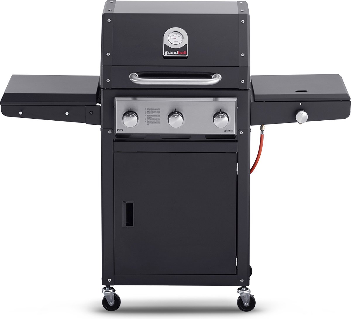 Grandhall Xenon 3 Barbecue - 4 branders - zwarte Gas BBQ