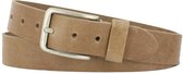 Leren Riem Heren/Dames | 4cm breed | Riemmaat: 115cm | 100% echt leer | Kleur: zand | Nikkelvrije gesp