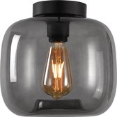 Plafondlamp Preston 24cm Smoke Grijs - Ø24cm - E27 - IP20 - Dimbaar > plafoniere smoke grijs glas | plafondlamp smoke grijs glas | plafondlamp eetkamer smoke grijs glas | plafondla