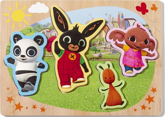 Foto: Bing houten puzzel met grote figuren educatief speelgoed leren puzzelen bambolino toys