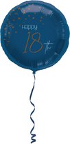 Folat Folieballon Elegant True Happy 18th 45 Cm Blauw