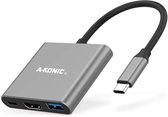 A-KONIC© 3-in-1 USB C Docking Station - HUB – Spacegrey