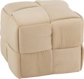 J-Line Poef 1-Zit Textiel/Hout Beige