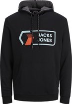 Jack & Jones Sweat Hood Logan Black (Maat: 5XL)