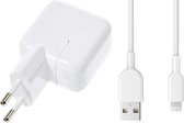 iPad oplader 12W met iPad Opladerkabel voor Apple iPad - 2.4A stekker opladerblok USB adapter Oplaadkabel Snoer Kabel Laadkabel