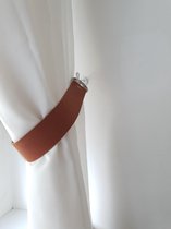 Gordijn Embrasse van leer cognac 50 x 3 cm
