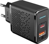 DrPhone HALO7 - 18W Qualcomm 3.0 Quick Charge Thuislader - USB-C input - Snel Lader met Intelligente LED indicator –  Geschikt voor tablet en smartphone - Zwart