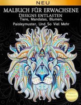 Malbuch Fur Erwachsene Designs Entlasten Tiere, Mandalas, Blumen, Paisleymuster,