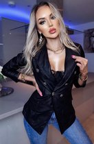 Yugo Mode - Naomi Leatherette Button Blazer Jacket