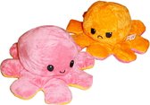 Omkeerbare Knuffel Octopus 'Zalmroze en Oranje' (92222)