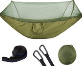 Hamac avec moustiquaire - Plein air Camping - Moustiquaire - 250 x 120 cm - Vert