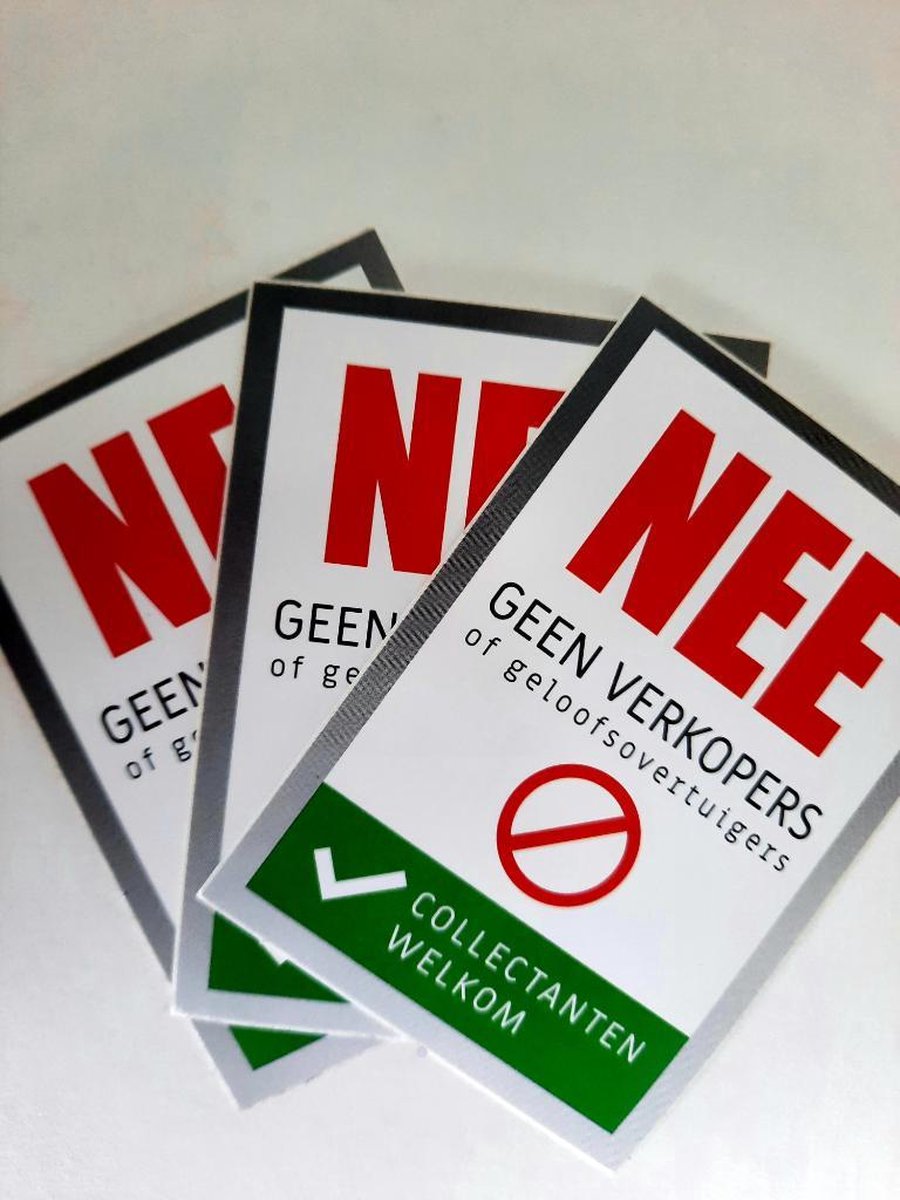 Geen verkopers wel collectanten sticker Geen verkopers sticker Geen deurverkoop...