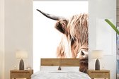 Behang - Fotobehang Schotse hooglander - Dier - Stier - Breedte 180 cm x hoogte 280 cm