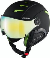 Alpina Jump 2.0 Q-lite Skihelm Met Vizier | Quattroflex lite Cat.2 | Matt Black Lime | Maat: 55 - 58 cm