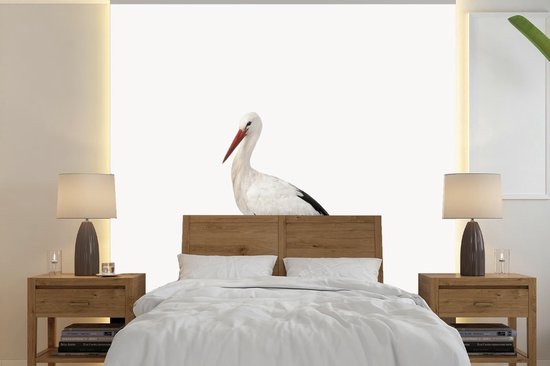Papier Peint - Papier peint photo Animaux - Cigogne - Wit - Largeur 240 cm x Hauteur 240 cm