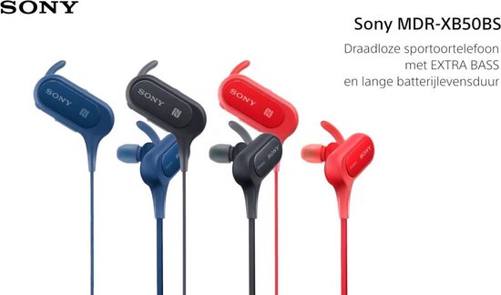 Sony MDR-XB50BS - In-ear sport koptelefoon - Rood | bol.com