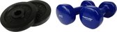 Tunturi - Fitness Set - Vinyl Dumbbell 2 x 4 kg  - Halterschijven 2 x 2,5 kg
