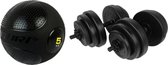 Tunturi - Fitness Set - Vinyl Halterset 28 kg  - Slam Ball 5 kg