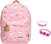 Zebra Rugzak Unicorn Love - Pink - rugtas - schooltas (m) + armbandje