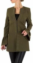 Noemi Kent colbert vest khaki met glimmers L (binnenkant zak kapot)