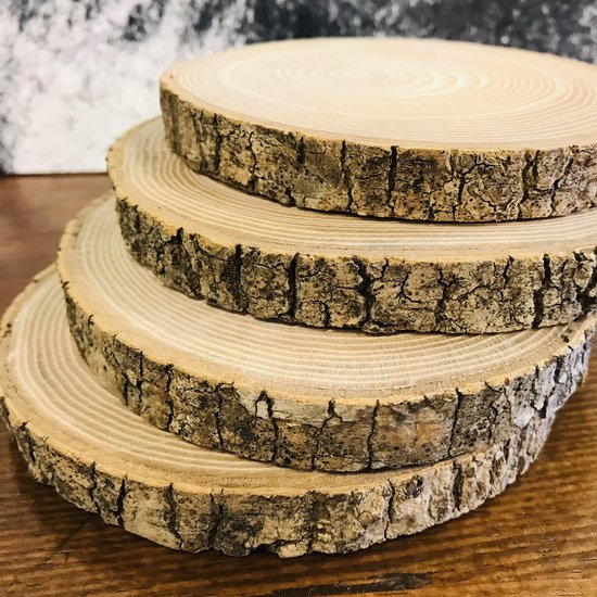 Lot de 3 supports rustiques en bois pour gâteaux de mariage