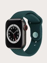 Siliconen Apple Watch Bandje - Groen Geweven - 38/40/41mm - Series 1 2 3 4 5 6 7 SE - Geschikt voor Apple Watch