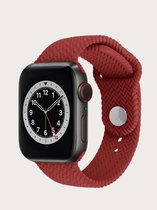 Siliconen Apple Watch Bandje - Bordeau Rood Geweven - 38/40/41mm - Series 1 2 3 4 5 6 7 SE - Geschikt voor Apple Watch