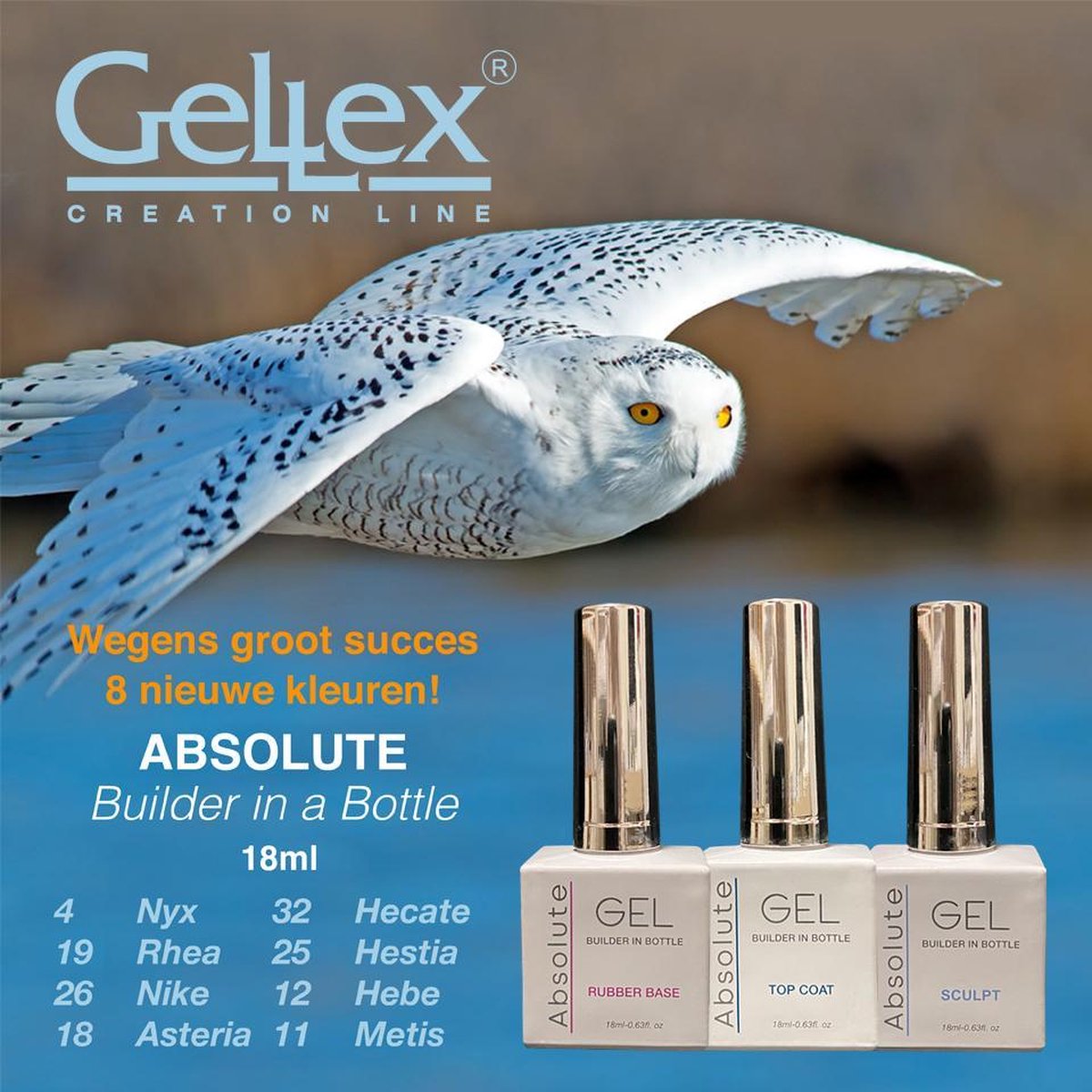 Gellex - SET Absolute Builder Gel in a bottle #11 ''Metis'' - Starterspakket 3x18ml - Gel Nagellakset - Gellak