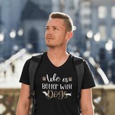 Live Love Woof T-Shirt, Grappige Hondenliefhebber T-Shirt, Uniek Cadeau Voor Hondenliefhebbers,Unisex Jersey Korte Mouw V-hals Tee,D002-001W, XS, Wit