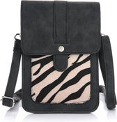 Telefoontasje zebra print, zwart - Michelle