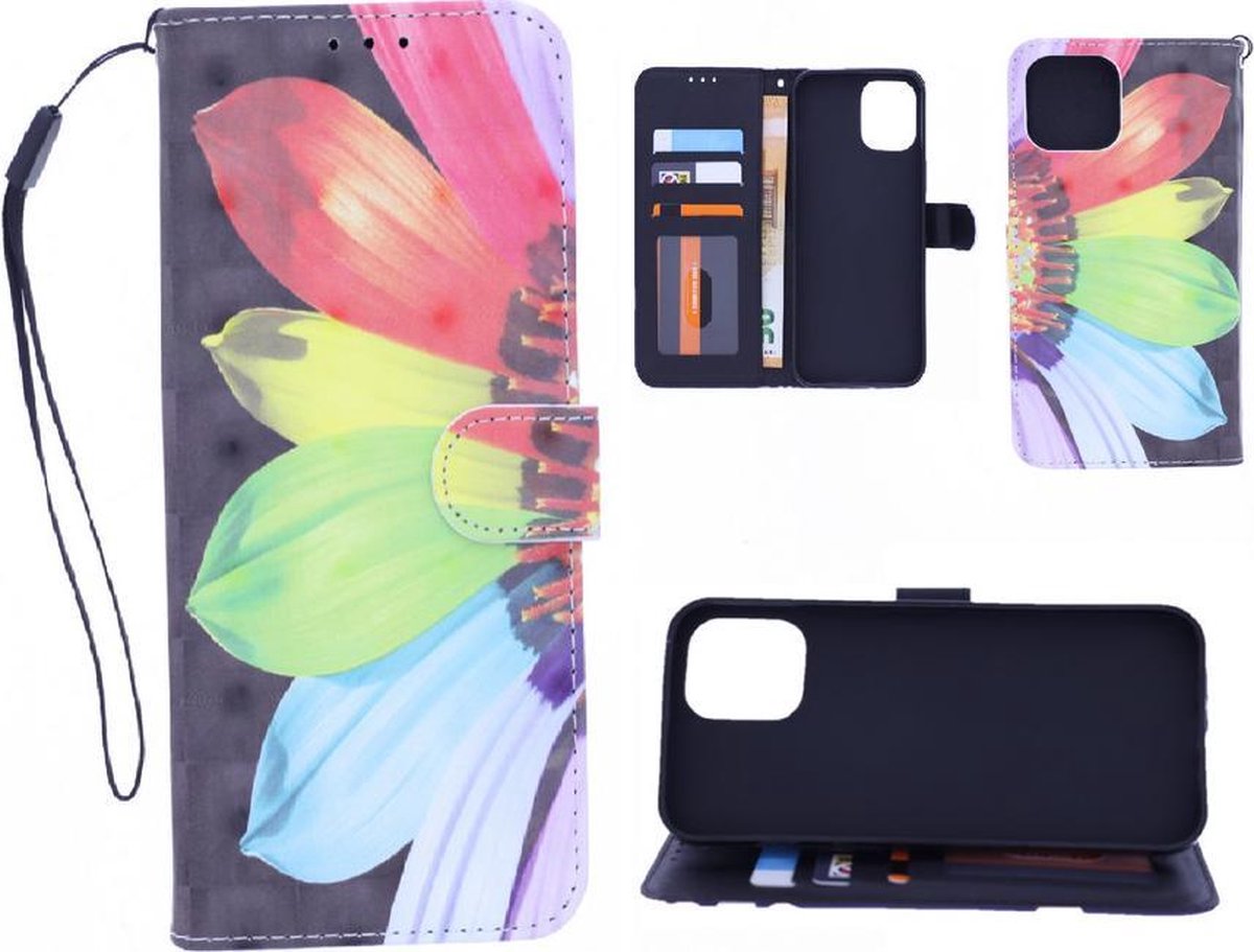 Bookcase Geschikt voor: Oppo A73 5G hoesje met print - Flower 3D