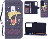 Samsung Galaxy S21 Ultra Bookcase hoesje met print - Don't Touch My Phone Duck 3D