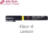 Jelly Bean Nail Polish Nail Art Pen - Lemon (kleur 4) - Geel - Nagelversiering - Nagel pen 7 ml